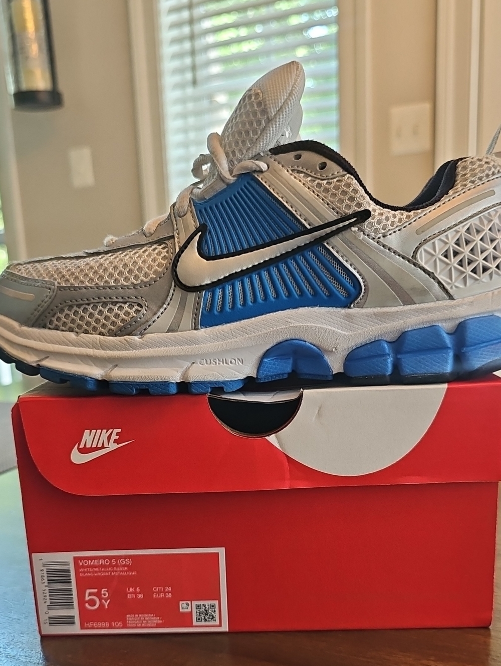 Nike Kids Blue, White and Gray Athletic Sneakers